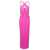 MONOT Pink Halterneck Petal Cutout Dress in Tech Fabric Woman Pink