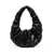 Nanushka 'Anja' Black Baguette Mini Bag with Hobo Handle in Ruched Vegan Leather Woman Nanushka BLACK