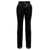 Nanushka Black Slim Pants with Slits at the Front in Faux Leather Woman BLACK