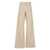 Palm Angels Beige 'Cargo' Pants With Embroidered Palm In Cotton Denim Woman Beige