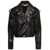 Palm Angels CROPPED LEATHER PERFECTO Black
