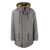 Peserico PESERICO Long down jacket in soft technical pure wool flannel GREY