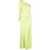 ROLAND MOURET ROLAND MOURET Asymmetric silk crepe long dress Verde chiaro