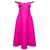 Self-Portrait Off-Shoulder Flared Midi Dress with Crystal Embellished Detailing in Pink Satin Woman FUXIA