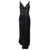 Maison Margiela Black Poly Ruched Midi Dress in Polyester Woman BLACK
