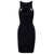 DSQUARED2 Mini Black Sleeveless Ribbed Dress with Cut-Out Detail in Viscose Blend Woman BLACK