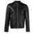 DSQUARED2 Black Biker Jacket With Mandarin Collar And Waist Straps In Leather Man Black