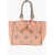 MADE FOR A WOMAN Woven Raffia Holy Tote Bag Pink