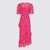 SALONI SALONI PINK SILK BLEND DRESS FUCHSIA/RAINBOW
