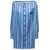 ETRO Mini Light Blue Off-The-Shoulders Striped Shirt Dress In Cotton And Silk Woman BLUE