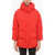 Woolrich Solid Color Aurora Down Jacket With Snap Buttons And Removab Red
