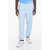 Nike Fleeced-Cotton Joggers With Drawstring On The Waist Light Blue