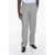 Off-White Tailoring Straight Fit Wool Blend Pants With Belt Loops Gray