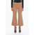 QL2 Corduroy Palazzo Trousers With Cropped Leg Brown