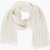 Ermanno Scervino Solid Color Cashmere Scarf With Rhinestone Embellishment White