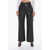 Patou Faux-Leather Trousers With Wide-Leg Black