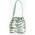 MCM Textured Leather Bucket Bag With Zebra Motif Green