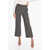 Alberta Ferretti Cropped Wide-Leg Trousers With Check Pattern Black