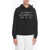 John Richmond Brushed Cotton Hoodie With Front Print And Patches Detail Black