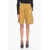 Bottega Veneta Leather Shiny Gaucho Shorts Yellow