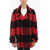 Woolrich Buffalo Checked Wool Blend Coat Red