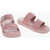 BY FAR Tetured Leather Easy Sunflower Slides Pink