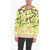 Dior Crew Neck Cotton Blend Sweater With Floral Motif Yellow