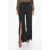 Burberry Wide-Leg Charlie Trousers With Front Slits Black