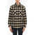 Woolrich Buffalo Checked Wool Blend Overshirt With Double Breast Pock Black & White