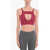 Rick Owens Edfu V-Neckline Cropped Top With Cut Out Detailing Pink