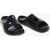 Off-White Rubber Meteor Slides With Cut Out Detail Black