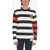 Balmain Awning Striped Emblem Pullover With Patch Multicolor