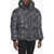 KhrisJoy Oversized Puffer Jacket With All-Over Check Pattern Gray