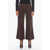 QL2 Corduroy Cropped Trousers With Flared Leg Brown