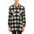 Woolrich Archive Buffalo Checked Popover Overshirt With Double Breast Black & White