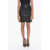 Patou Faux-Leather Draped Mini Skirt Black