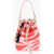 MCM Textured Leather Bucket Bag With Zebra Motif Pink