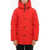 Woolrich Solid Color Gtx Mountain Utility Down Jacket With Hood And C Red