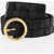 Bottega Veneta Braided Leather Belt With Golden Buckle 35Mm Black