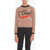 CORMIO Front Embroidered Lightweight Crew-Neck Sweater With Patches Brown