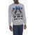 Versace Wool-Blend Crewneck Sweater With Logo Print Gray