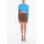 ANDERSSON BELL Two-Tone Bibber Mini Dress With Cut-Out Details Blue
