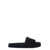 Dolce & Gabbana Black Slide Sandal With Logo Plaque In Terrycloth Man Black