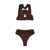 THE ATTICO The Attico Wet-Effect Bikini BROWN