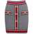 Balmain Multicolour Knitted Mini Skirt With 'Monogram' Detail In Viscose Woman MULTICOLOR