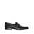 Ferragamo Black Loafers With Tonal Gancini Detail In Hammered Leather Man BLACK