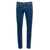 Versace Blue Fitted Jeans with Logo Embroidered and Botton in Cotton Blend Denim Woman BLU