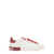 Dolce & Gabbana 'Portofino' White And Red Low Top Sneakers With Logo Patch In Leather Man WHITE