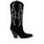 SONORA SONORA Crystal detail suede western boots Black