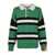 RIGHT FOR RIGHT FOR Wool striped long sleeve polo shirt GREEN